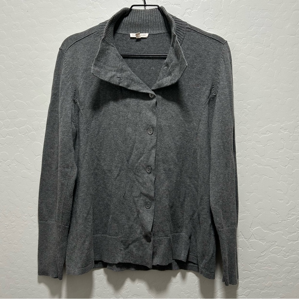Eileen Fisher grey cardigan